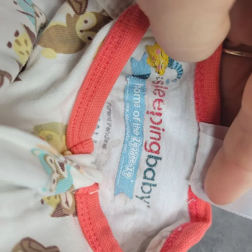 Sleeping Baby INC Baby Sleep Sack Woodland Animals Print Small 4M-8M 100% Cotton